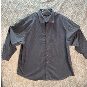 SYNERGY 3XL Striped Button‎ Up Long Sleeve Shirt, Casual, Fashion Top